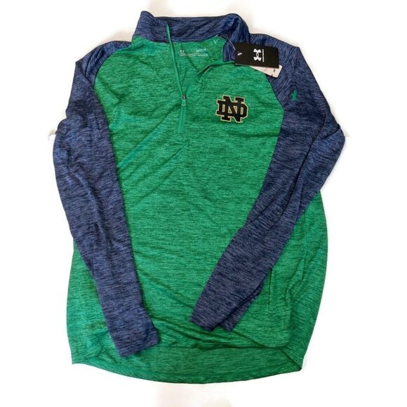 Under Armour Other - Under Armour Mens S Notre Dame Fighting Irish 1/4 Zip LS Pullover Shirt UA Green